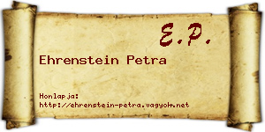 Ehrenstein Petra névjegykártya